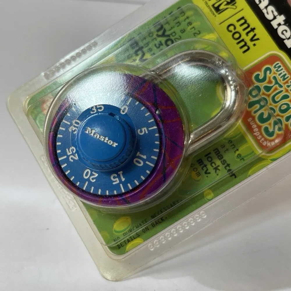MTV Studio Combination Master Lock Limited Release 1575DCM Vintage 2001 NOS Purp